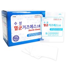 수성 멸균거즈에스 3호 7.5cm x 7.5cm x 8겹, 100개입, 1개
