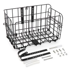 ACEPEED 自行車高度可調式折疊車籃, 1個, 黑色