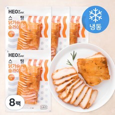 허닭 스팀 닭가슴살 슬라이스 케이준맛 (냉동), 100g, 1개입, 8개