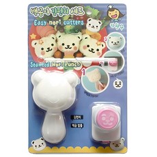 Kitchen9 熊臉造型飯糰壓模器+海苔小熊五官造型打洞器, 混色, 1組