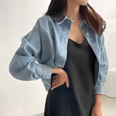 Pippin 女款短版牛仔丹寧襯衫 49403