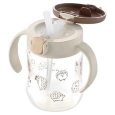 Richell 利其爾 TLI吸管杯 200ml, 巧克力棕色, 1個