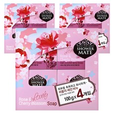 Shower mate 潔面皂 浪漫玫瑰與櫻花, 100g, 12入