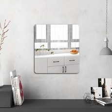 DTree 黏貼式壓克力方形鏡 20 x 20 cm, 銀色