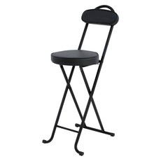 밴프 로이드 접이식 바텐 아일랜드식탁 홈바의자, 제트블랙, 1개