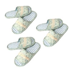 格紋絎縫棉質室內拖鞋, 11號, 3組