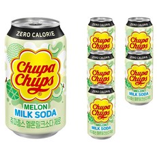 Chupa Chups 加倍佳 零卡氣泡飲 哈密瓜牛奶口味, 6罐, 350ml