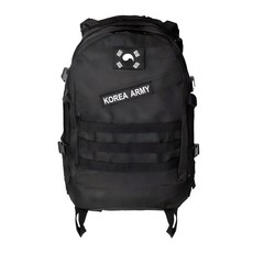 TERAWOOD K-SOLDIER軍背包 45L + 韓國國旗布徽章 + R.O.K ARMY文字布徽章組, 軍背包(黑色) + 韓國國旗布徽章(黑色)