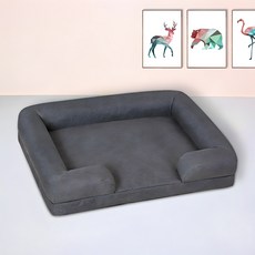 soonZAM 寵物方形沙發床墊窩, 炭灰色
