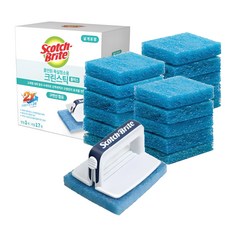 3M Scotch-Brite 百利 多合一浴室清潔專用刷組 握把+清潔海綿 17片組, 混色, 1組