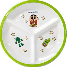 유유 짱구는못말려 멜라민 원형 3절 나눔접시, 혼합색상, 1개