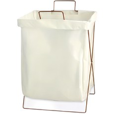 DOSell 折疊式亞麻洗衣籃, 白色
