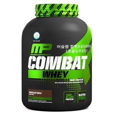 MUSCLEPHARM 巧克力牛奶口味COMBAT乳清蛋白粉, 1罐, 2.269kg