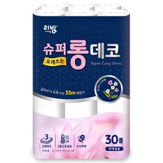 Living SOFT TISSUE 3層超長印花捲筒衛生紙, 33m, 30入, 1個