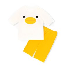 unifriend 童款30支竹節棉插畫印花7分袖居家服套裝