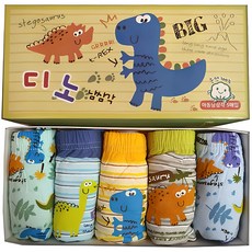 MRKIDS 男孩童純棉恐龍圖案3角內褲5入組