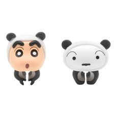 蠟筆小新 小新 小白 充電線 防斷線 保護套 2件組, 白色 + 黑色, 1套