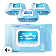 탐사 유리거울 세정티슈 30매, 4개, 45gsm