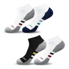 Crocodile 鱷魚 男士運動氣墊曼特短筒襪 CD204 4雙, 灰色 + 黑色 + 海軍藍