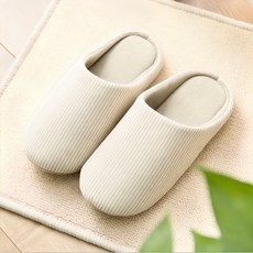 BILLY'S HOUSE 棉質靜音包頭室內拖鞋, 淺米色, 1雙