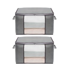 comet Home布質棉被收納盒 60L, 灰色, 2個