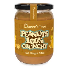 퀸즈트리 100% 땅콩 피넛버터 크런치, 500g, 1개
