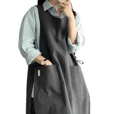 Hansday 防水長開衩圍裙, 1件, 炭灰色