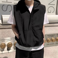 THEACTION 男性尼龍風衣連帽背心 T2751