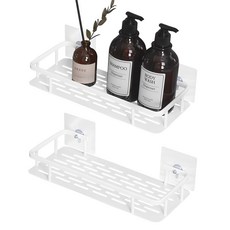 comet 鋁製一字型浴室層架(白色), 單一顏色, 2入