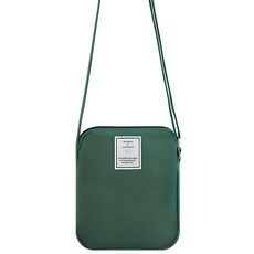 ADDEDIT 素色迷你帆布斜背包, 綠色