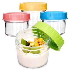 mir 沙拉磨碎玻璃瓶組 4 色蓋果凍 138 ml, 138ml, 1套