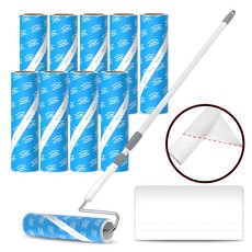 리벤스 사선컷팅 스탠드형 테이프크리너 본품 + 리필 10p + 거치대 + 밀대봉 세트, 1세트