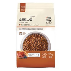 무마진 생후 3개월 이상 강아지 소프트사료, 황태+소, 1kg, 1개