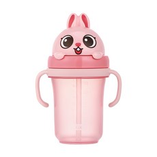 에디슨 프렌즈 흘림방지 입체 빨대컵 2, 300ml, 1개, 토끼바니