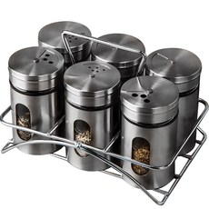 inbloom 不鏽鋼調味罐組 6入+收納架, 100毫升, 1套