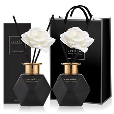 COCODOR 珂珂朵爾 黑金版擴香瓶 2入+香皂花擴香棒 2入, 黑櫻桃, 400ml, 1組