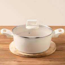 IH鍛造雙柄電磁鍋, 1入, 乳白色, 24cm