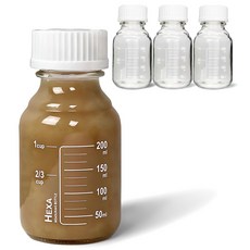 미르코리아 헥사 눈금 유리병 MW250, 250ml, 4개