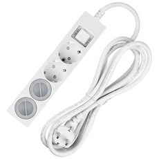 SWEET HOME 韓國製造 過載保護 一體式省電延長線 4孔+安全蓋 2入, 3m, 單一顏色, 1套