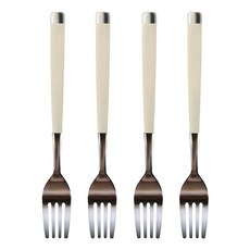 法式白朗甜點水果叉, 奶油銀色, 4個