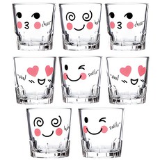 아트웨어 캐릭터 일러스트 소주잔 4종 세트, 혼합색상, 2개