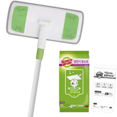 3M Scotch-Brite 百利 Easy Clean 桿式拖把 標準型 + 靜電除塵紙 10張+濕拖巾 1張, 1套