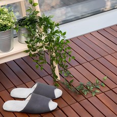 Tamsaa 防水拼接式木頭踏板 直條型, 10片, 深棕色