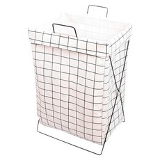 마메 홈 패브릭 접이식 세탁 빨래바구니 분리수거함 50L, 화이트