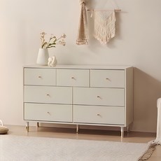 파로마 리디아 와이드 서랍장, 화이트, 7단