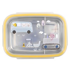 kitchen U 兒童用Bboong Bboong雙層不鏽鋼分隔午餐盒, 1個, 混合顏色
