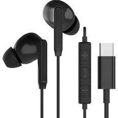 IRIVER Type-C 有線耳機 開放式 有線 線 耳機線 防纏繞 電腦 筆電 Apple Samsung 相容, 黑色, ISE-23C