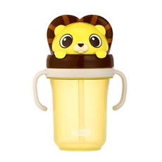 에디슨 프렌즈 흘림방지 입체 빨대컵, 사자하이언, 1개, 300ml