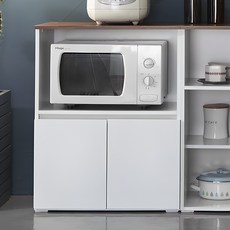 제우스가구 국내제작 심플 LPM 800 렌지대 수납장, 멀바우화이트, 2단