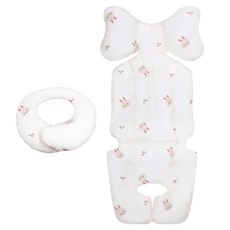 bebenuvo 印花嬰兒車坐墊+頸墊, 1組, 迷你兔款